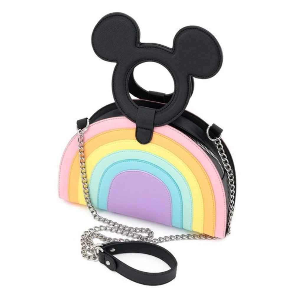 Loungefly x Disney Mickey Mouse Pastel Rainbow Crossbody Bag - Picture 9 of 10